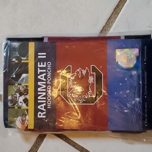 Rainmate II hooded poncho one size fits most draw string New raincoat rain jacke